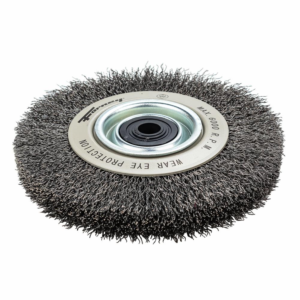 Forney 72895 Bench Grinder Wire Wheel Brush Crimped Steel 6 Inch Arbor